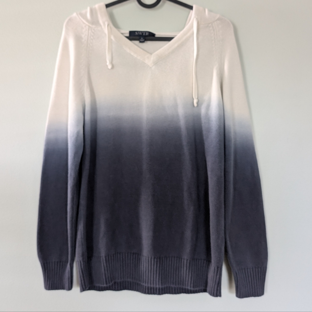 SWTR Ombre V-Neck Hoodie Sweater